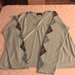 Mint green sweater/shirt combo